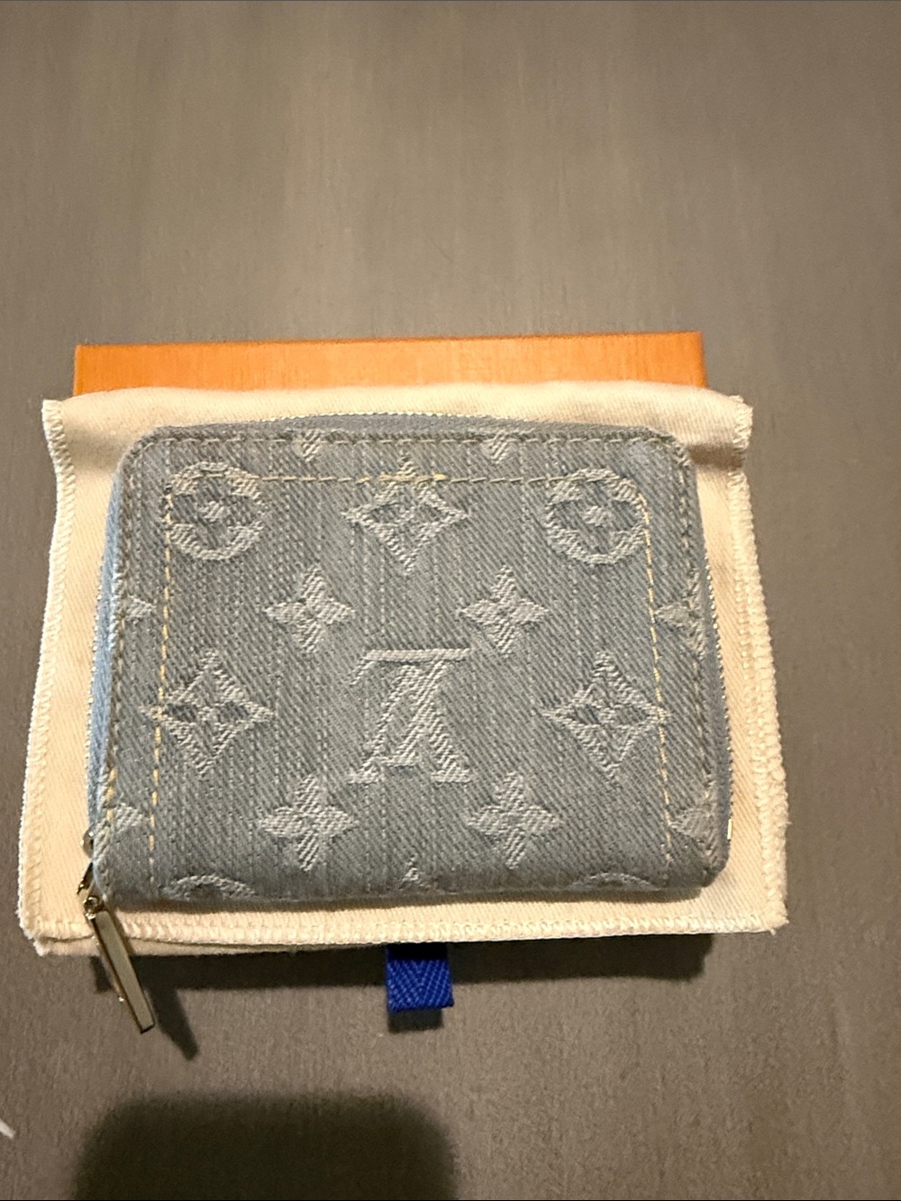 Louis Vuitton Denim Monogram Zip Wallet in Light Blue